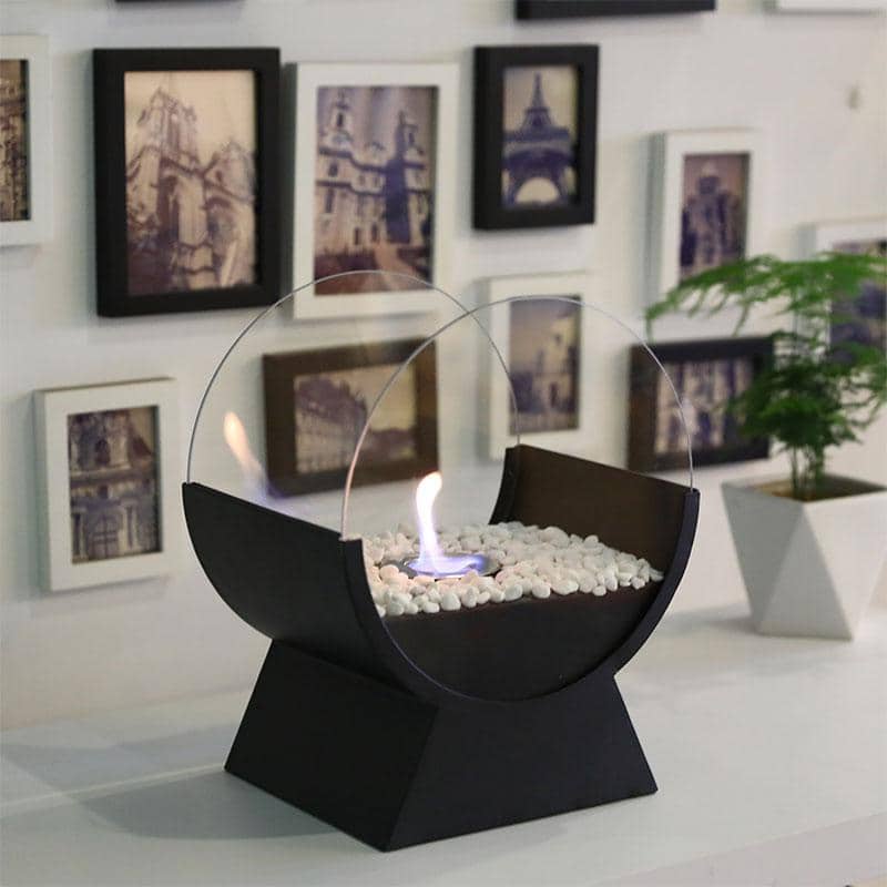 Tall Round Portable Tabletop Fireplace