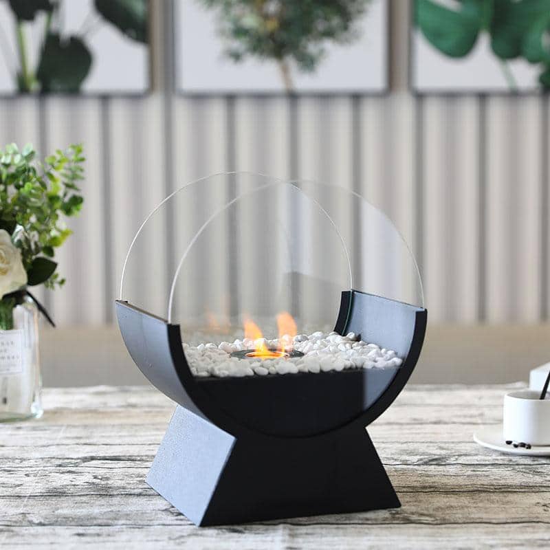 Tall Round Portable Tabletop Fireplace
