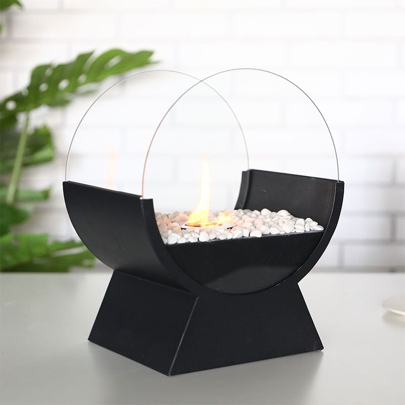 Tall Round Portable Tabletop Fireplace