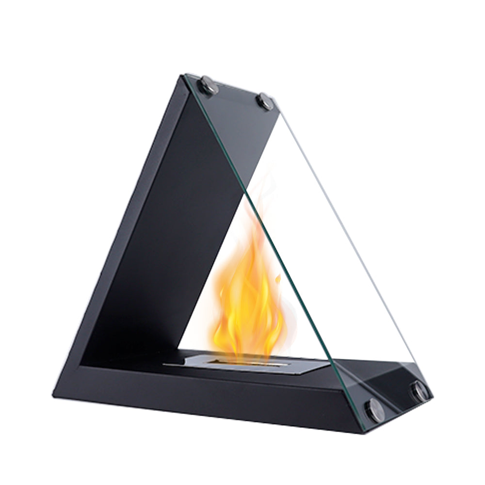 Triangular Glass Tabletop Fireplace