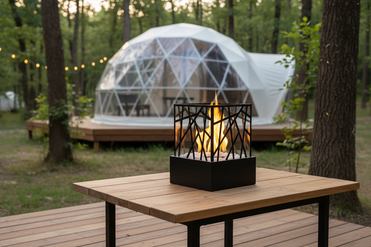 Portable Abstract Design Fire Pit Bowl