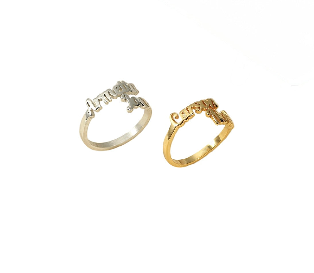 Novel noble customizable name design simple wind ring