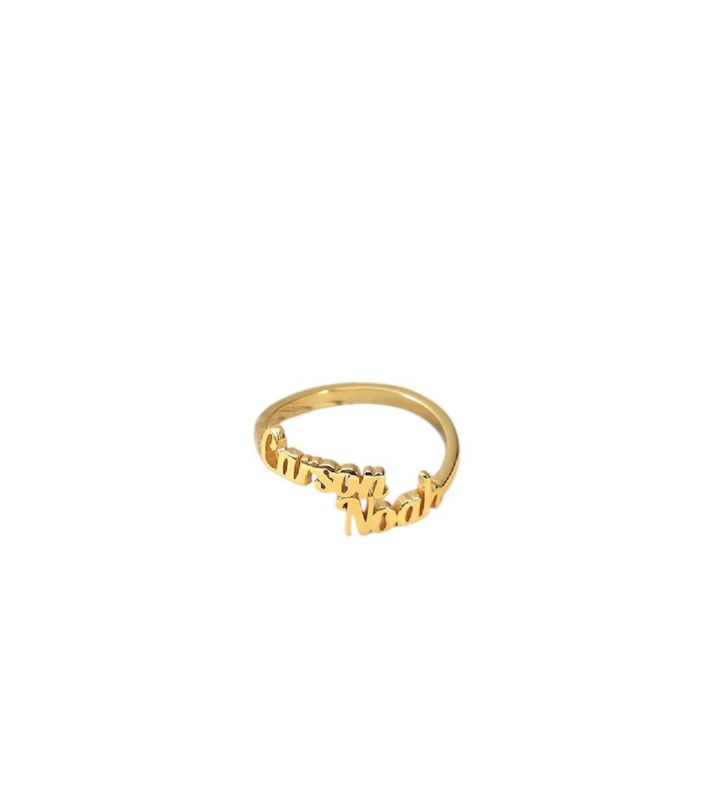 Novel noble customizable name design simple wind ring