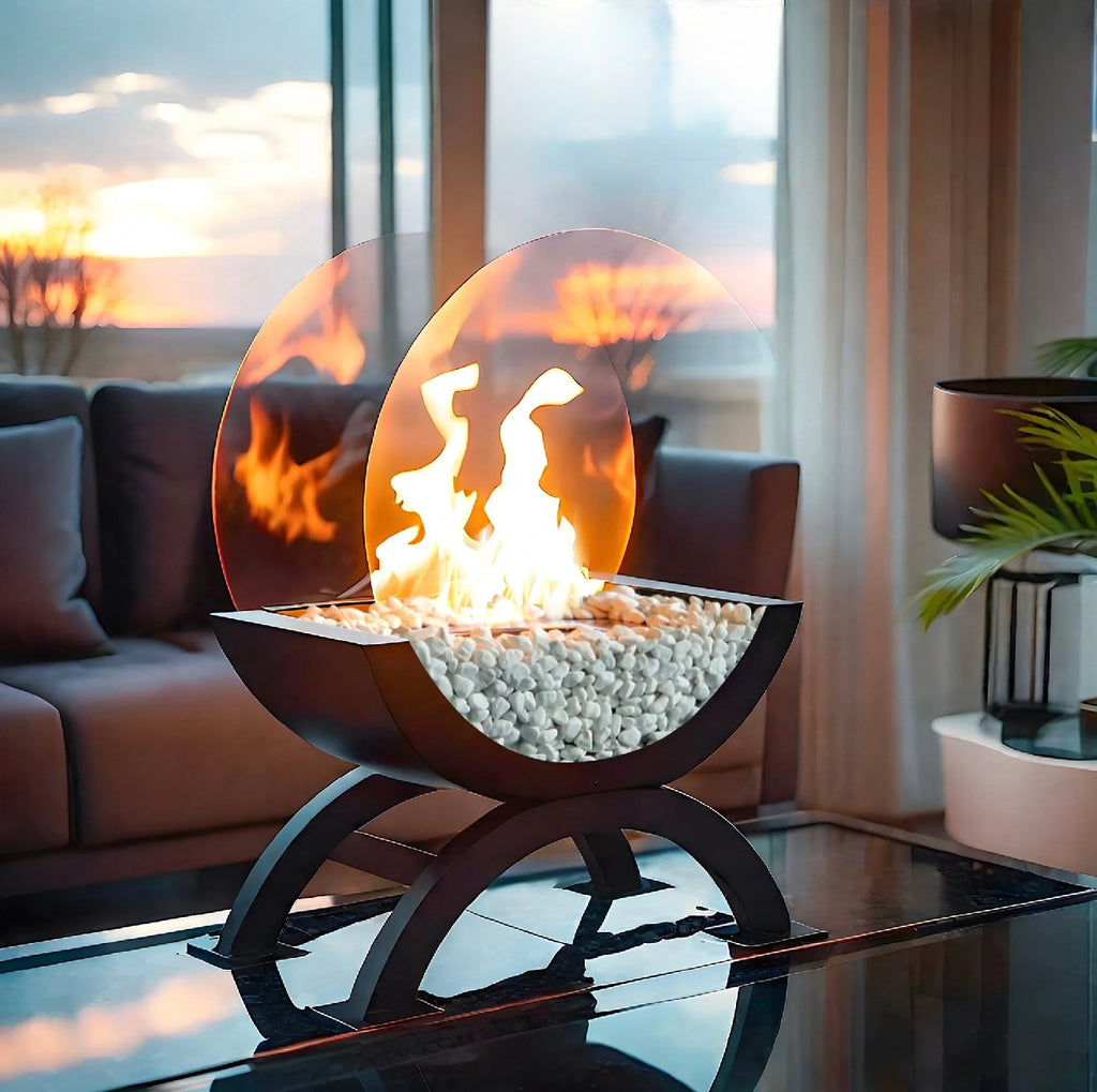 Portable Round Tabletop Fireplace