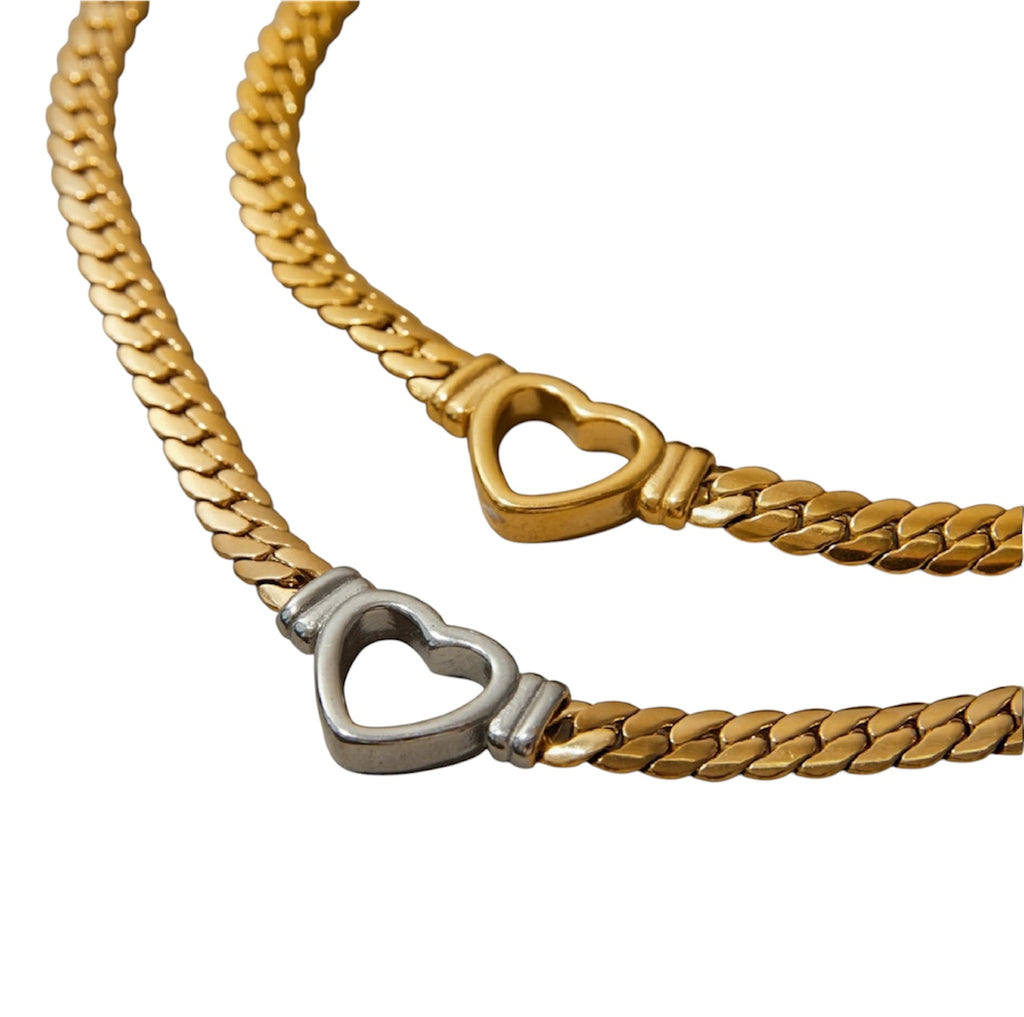 18K Gold Plated Hollow Heart Design Personalized Necklace