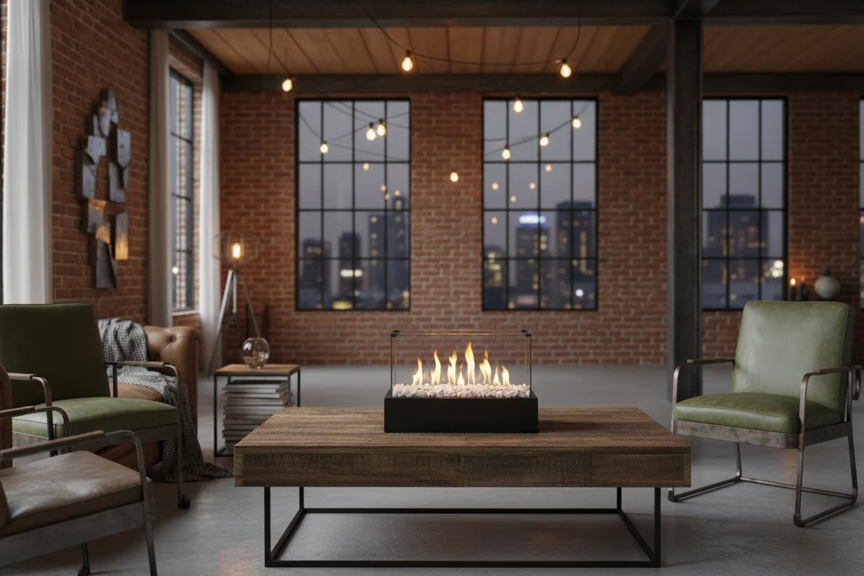 Rectangular Large Tabletop Fire Pit