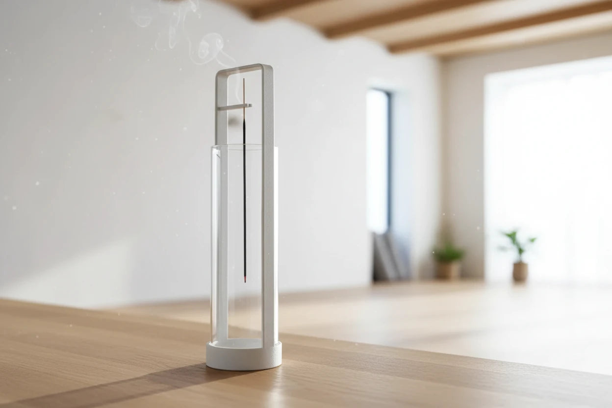 Modern Glass Incense Burner With Base