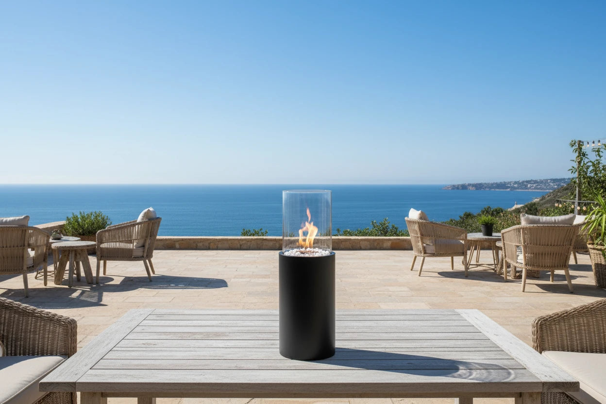 Tall Round Freestanding Outdoor Fireplace