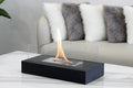 Square Tabletop Fire Bowl Pot with Two-Sided Glass
