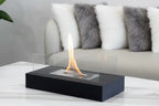 Square Tabletop Fire Bowl Pot with Two-Sided Glass
