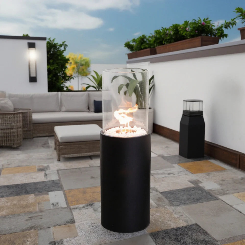 Tall Round Freestanding Outdoor Fireplace